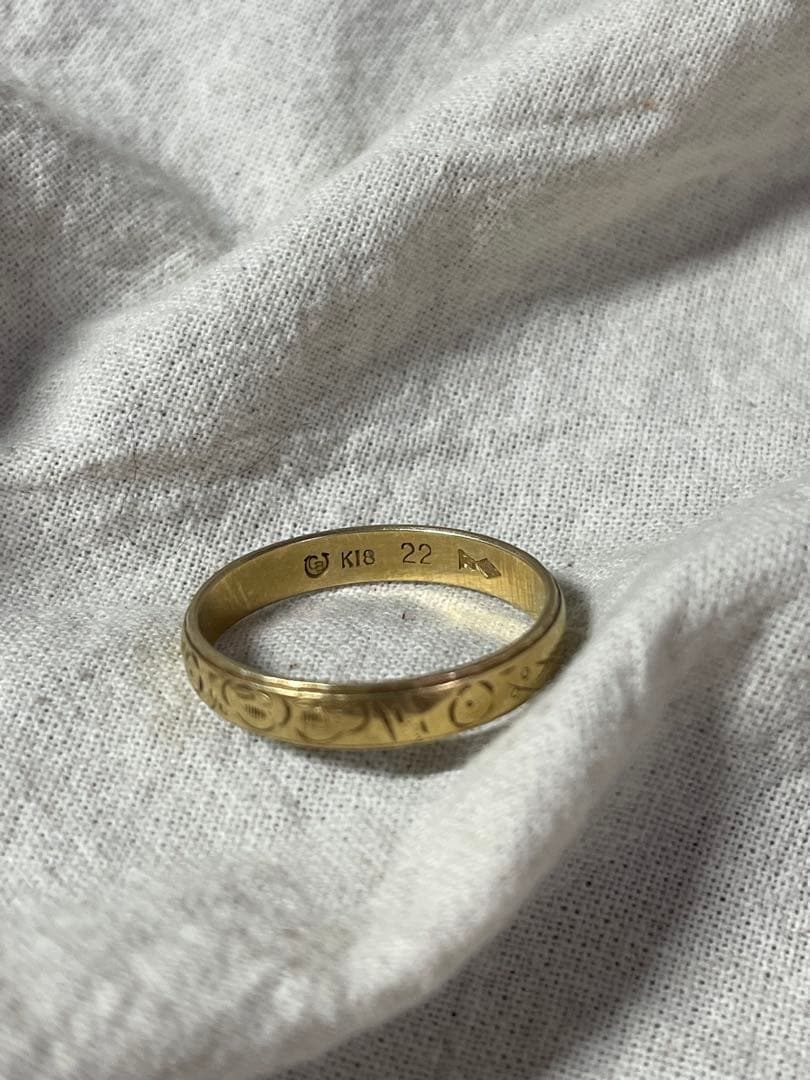 k18 gold ring \" 松竹梅 \" vintag ring 22