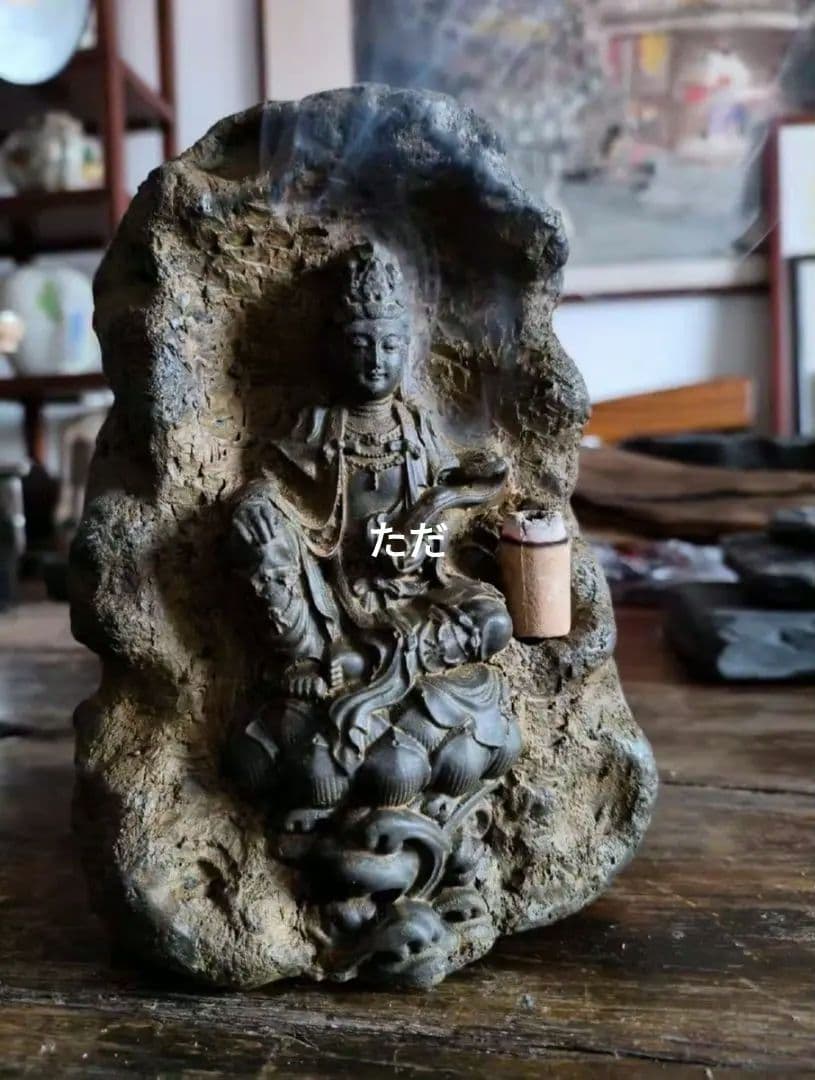 仏像 観音如意 観音香座 文房 文鎮 茶台 装飾品 工芸品 置物