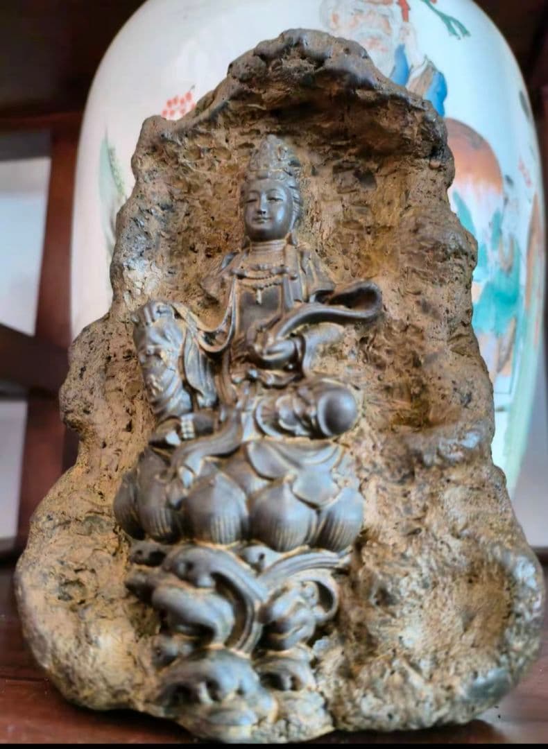 仏像 観音如意 観音香座 文房 文鎮 茶台 装飾品 工芸品 置物