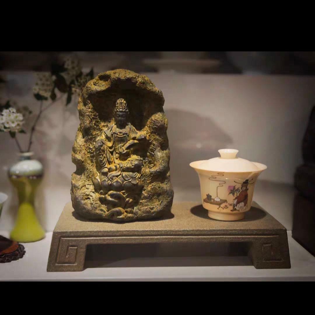 仏像 観音如意 観音香座 文房 文鎮 茶台 装飾品 工芸品 置物
