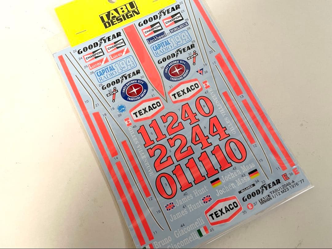 タミヤ 1/12 McLaren M23 1974とE.JAN1976仕様キット