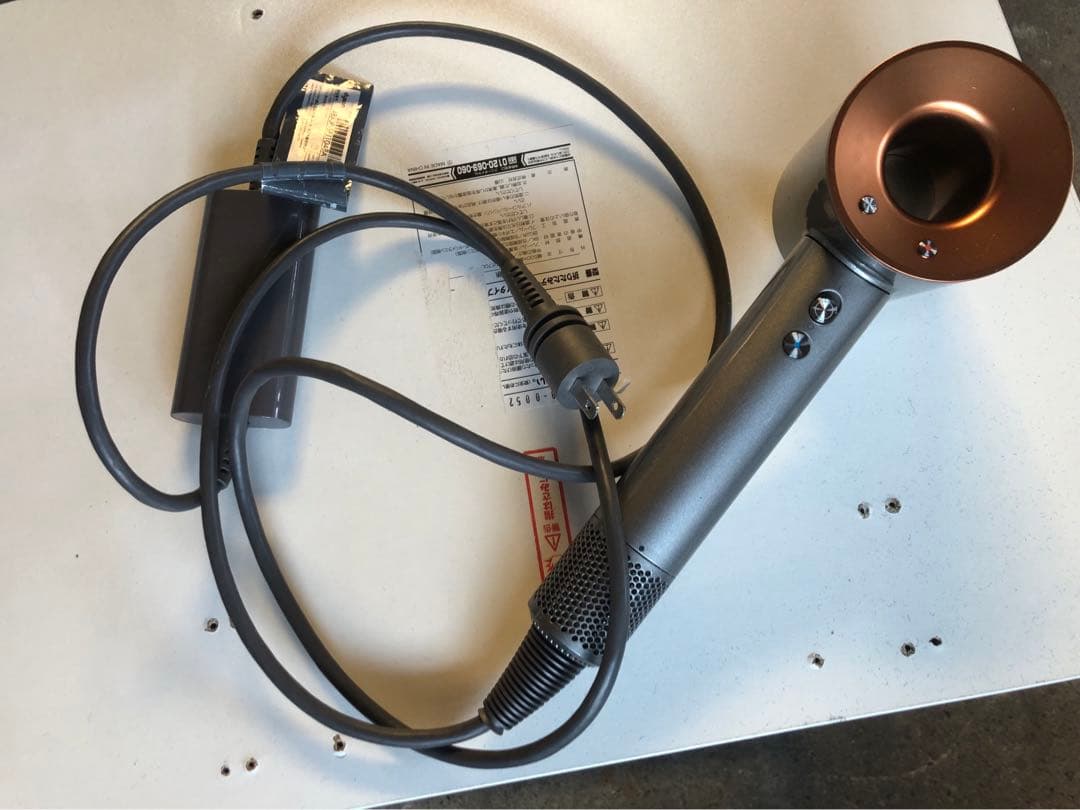 グレー ヘアドライヤー 円形ノズル　動作確認済み