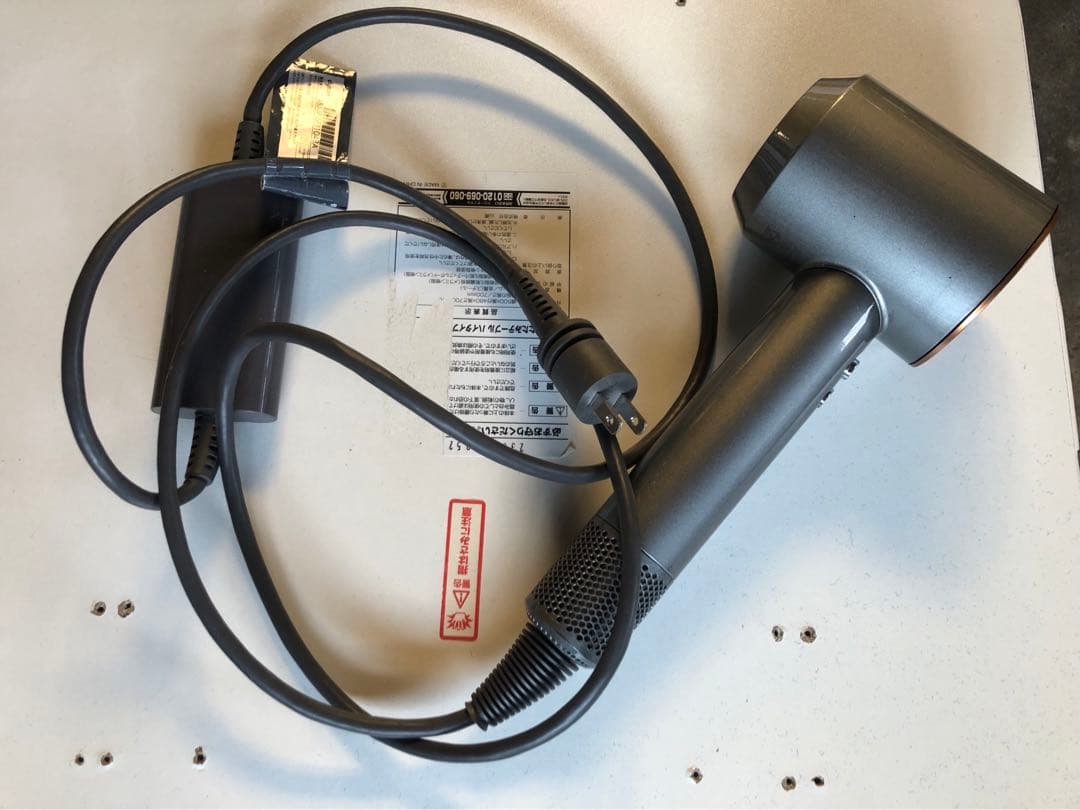 グレー ヘアドライヤー 円形ノズル　動作確認済み