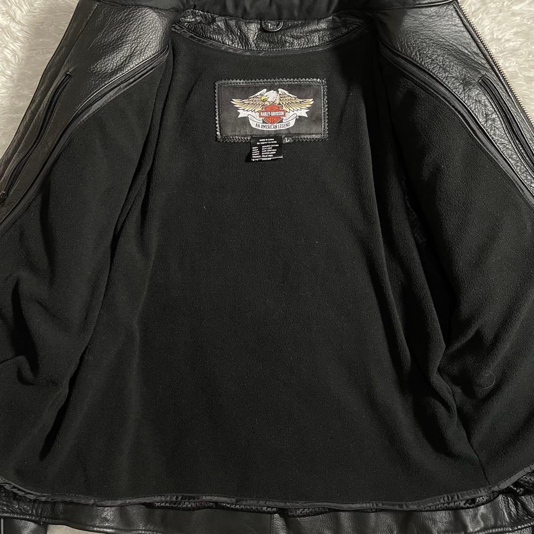 ハーレーダビットソン シングルライダースジャケット ライナー付き スカルデザイン