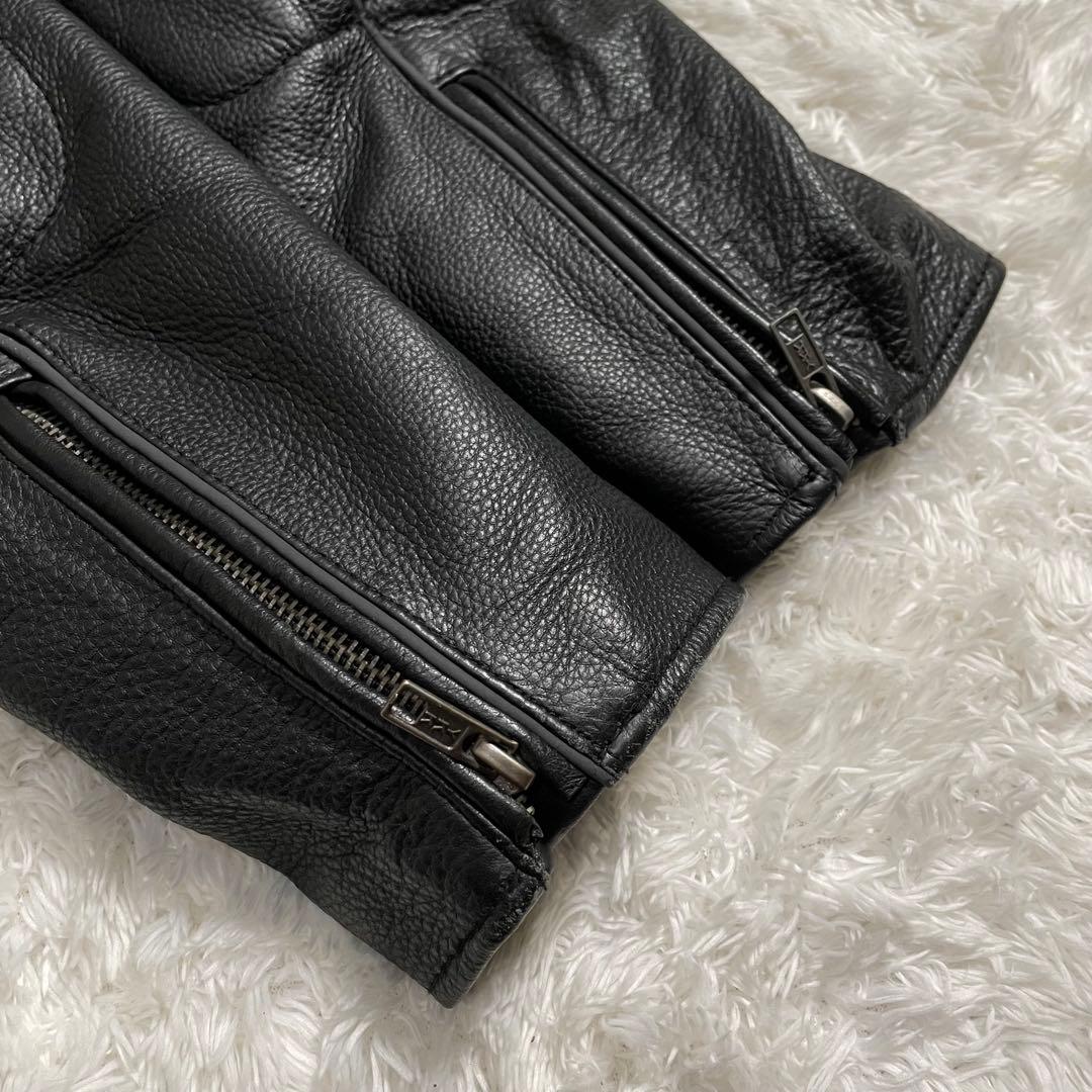 ハーレーダビットソン シングルライダースジャケット ライナー付き スカルデザイン