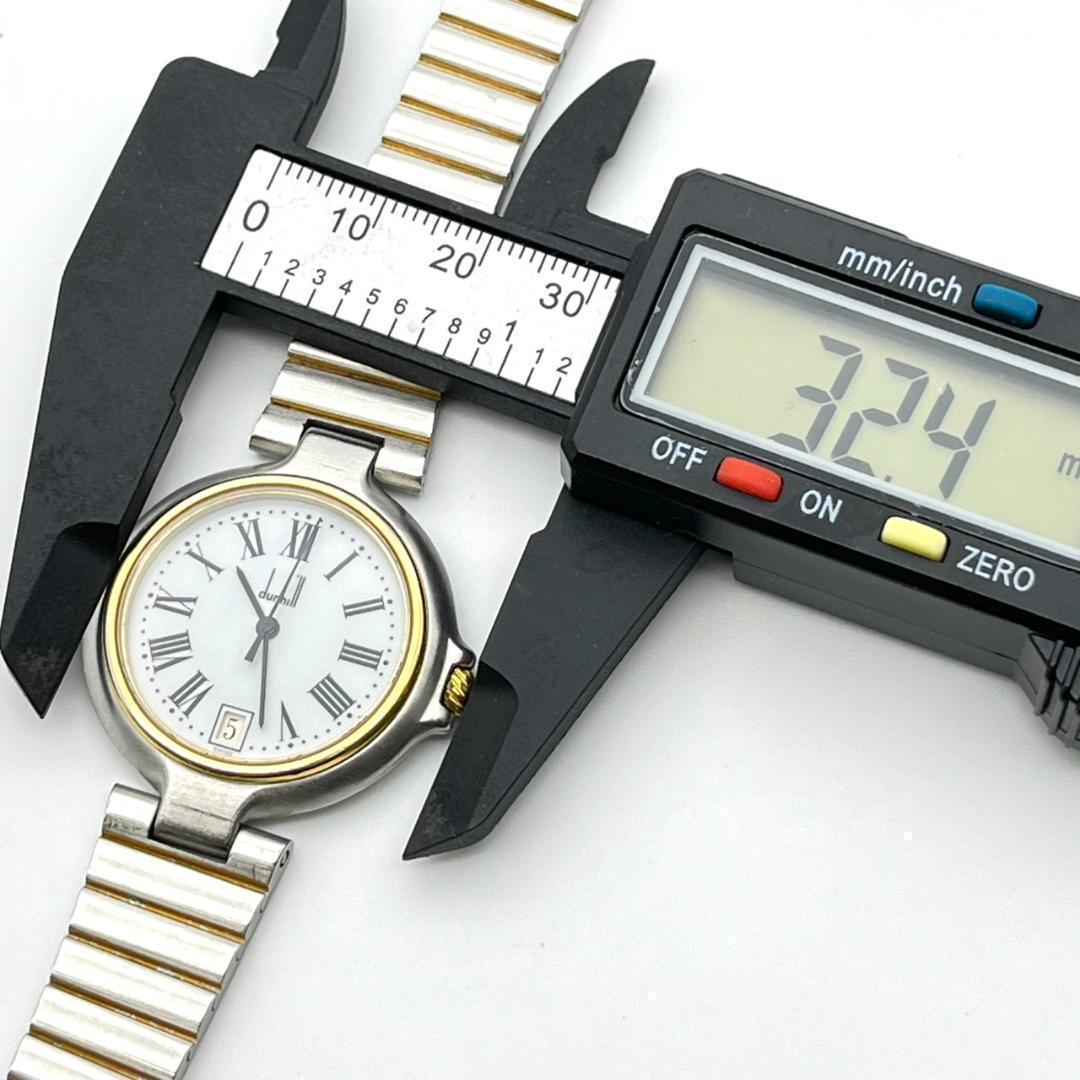 良品 ダンヒル ミレニアム 腕時計 ローマン デイト 電池交換済 ラウンド