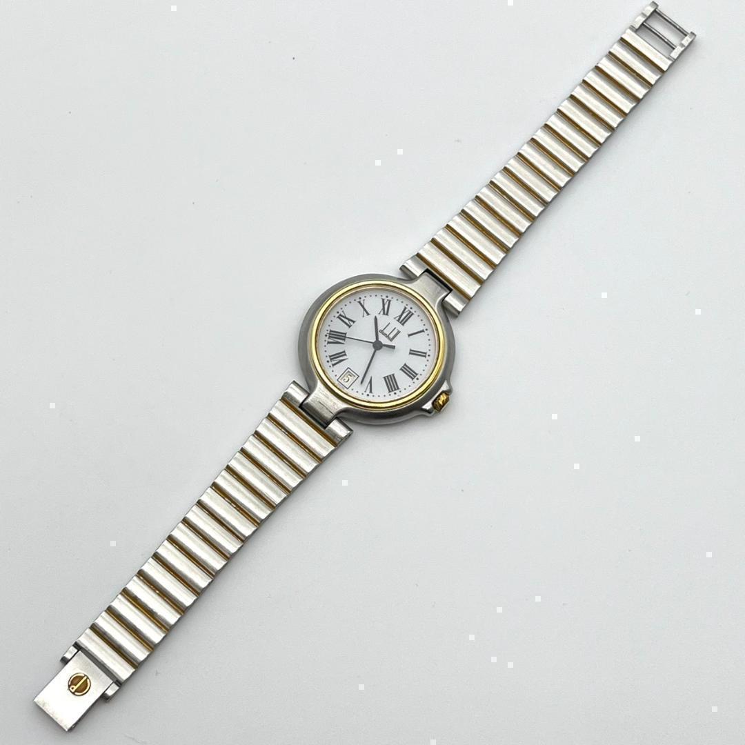 良品 ダンヒル ミレニアム 腕時計 ローマン デイト 電池交換済 ラウンド