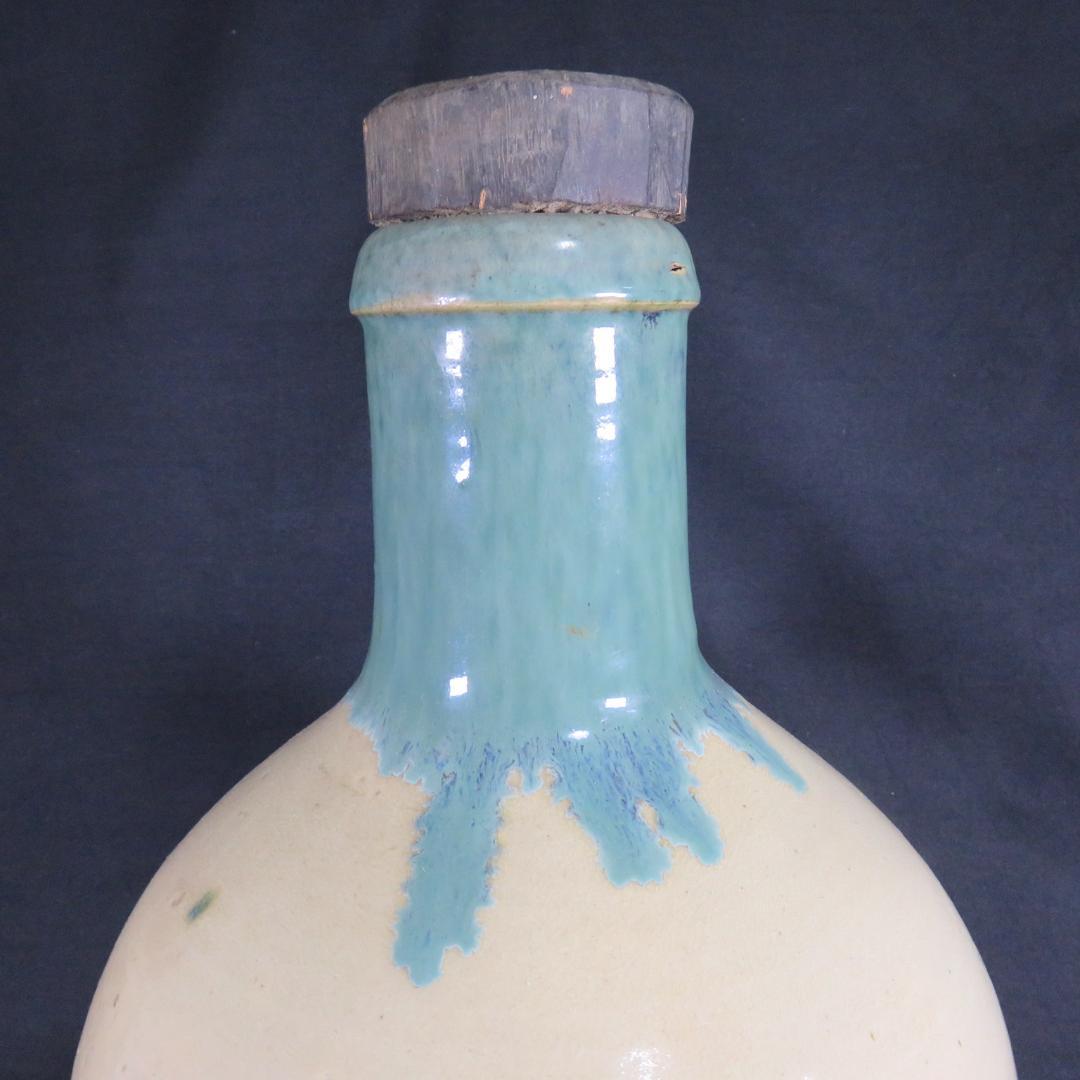 壺 笠間 民藝 大壺 木栓 時代物 窯傷 高さ39センチ