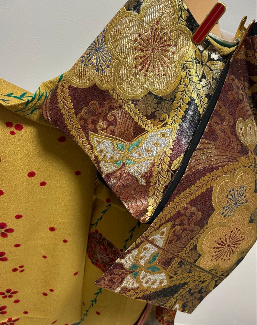 豪華新品西陣織袋帯付き　正絹振袖フルセットお探しの方に！！アースカラー　成人式
