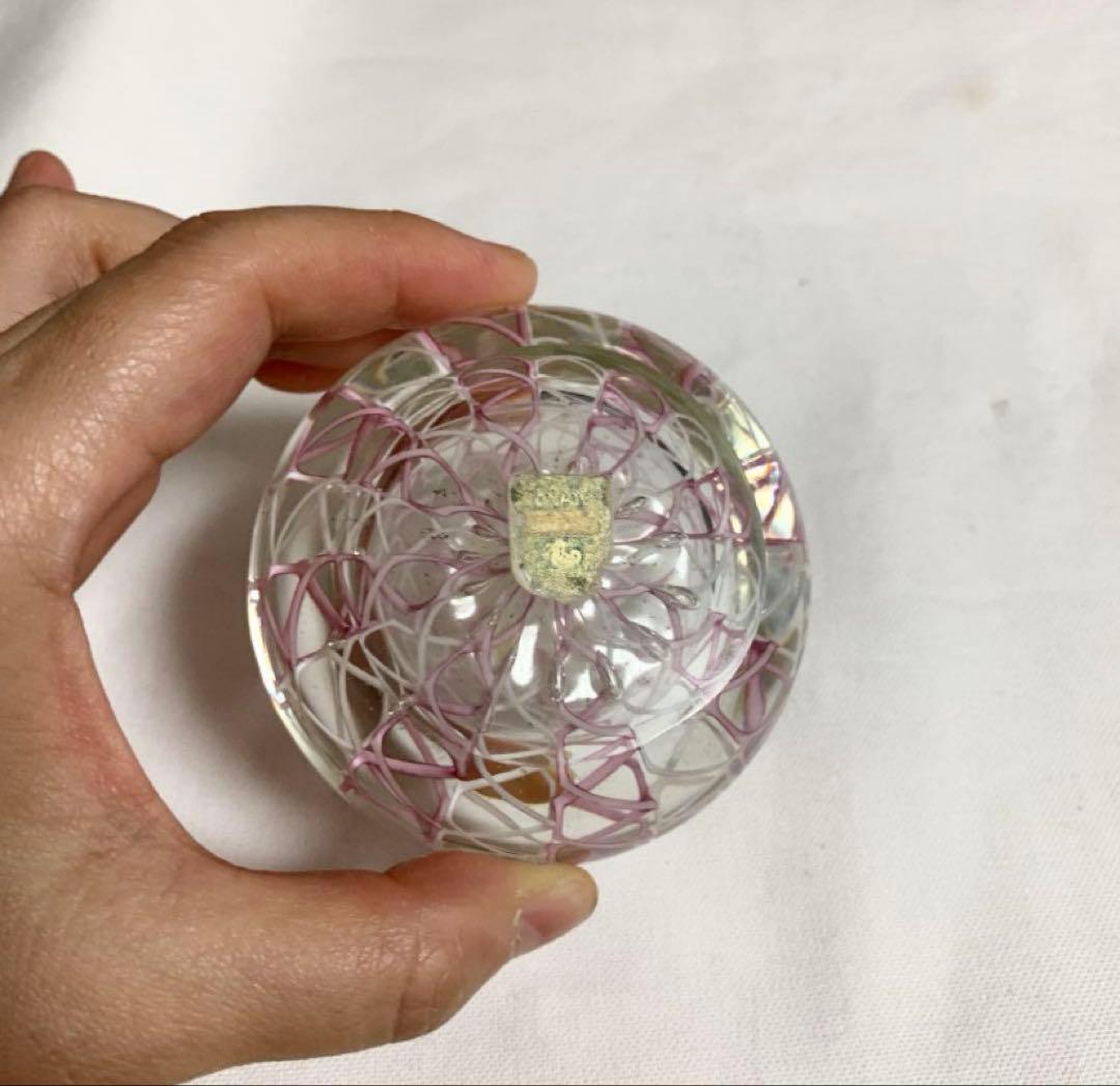 ムラノ社製　ガラスペーパーウェイト　ミルフィオリ　文鎮　クリスタル　ベネチアン