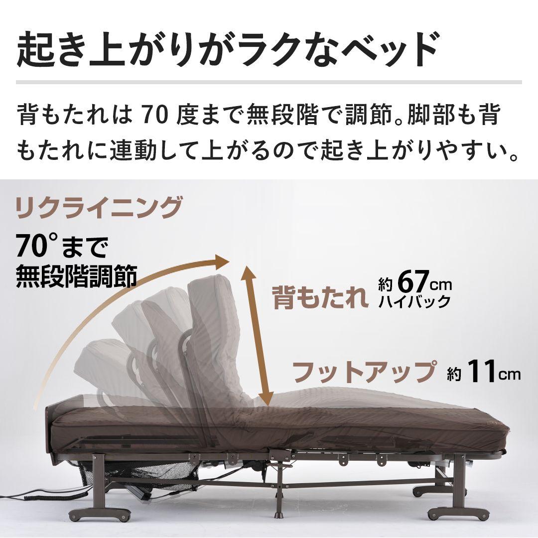 【送料込み】ATEX 折りたたみ電動リクライニングベッド
