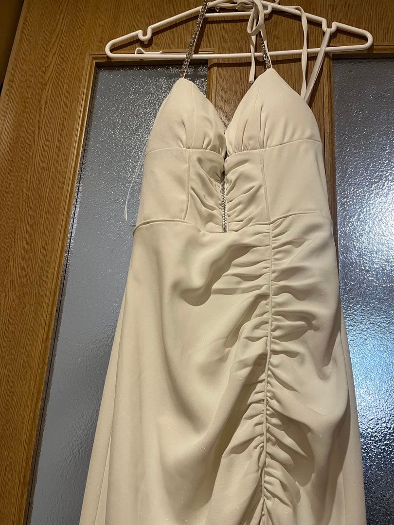 美品ラメ/ フリル/ スリット/ キャミ/ ロングドレス/ キャバドレス