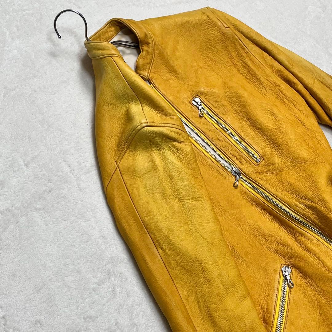 『リップヴァンウィンクル』ライダースジャケット 鹿革 ディアスキン イエロー