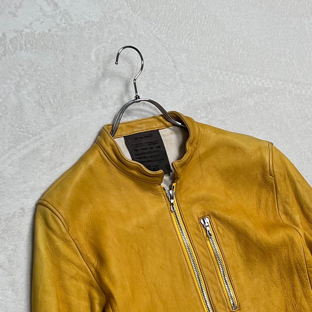 『リップヴァンウィンクル』ライダースジャケット 鹿革 ディアスキン イエロー