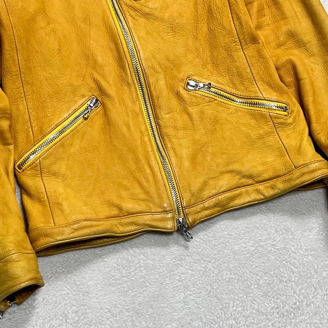 『リップヴァンウィンクル』ライダースジャケット 鹿革 ディアスキン イエロー