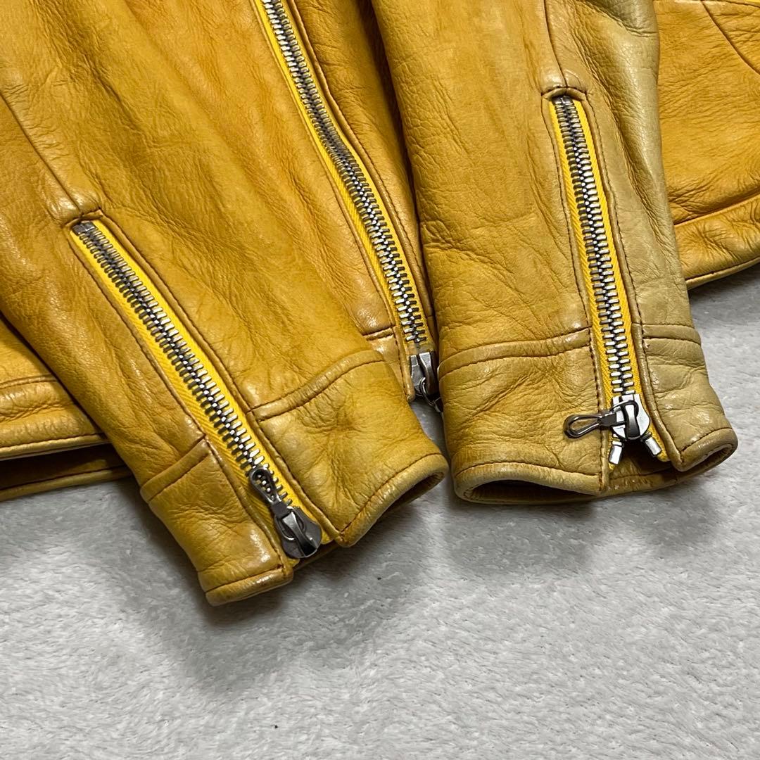 『リップヴァンウィンクル』ライダースジャケット 鹿革 ディアスキン イエロー
