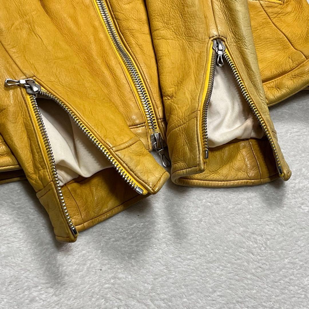 『リップヴァンウィンクル』ライダースジャケット 鹿革 ディアスキン イエロー