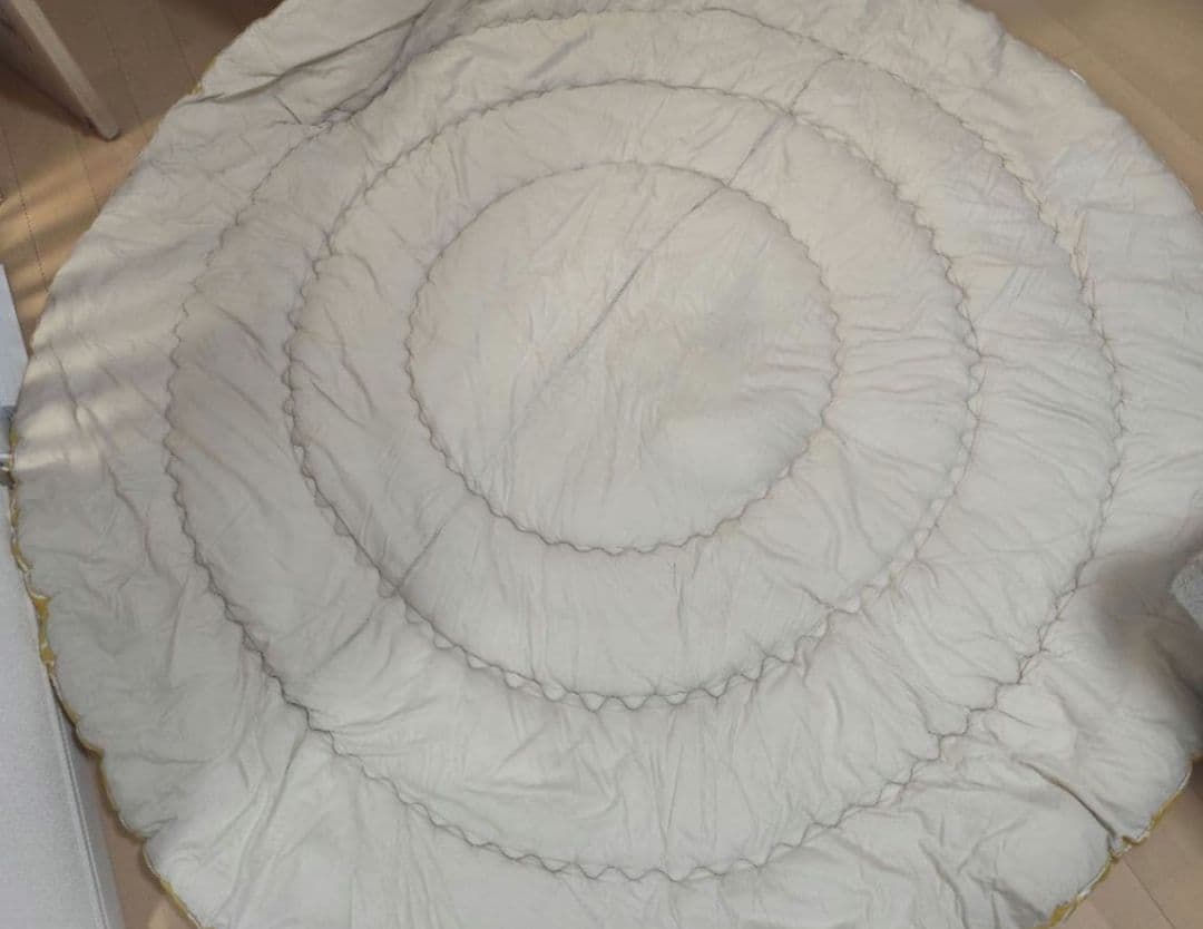 モロッカン柄*245cm*こたつ布団*イエロー*丸型