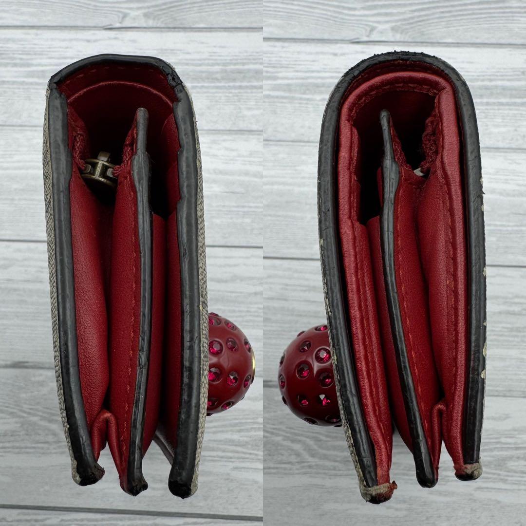 【美品】 GUCCI インターロッキング GG チェリー 二つ折り財布 PVC