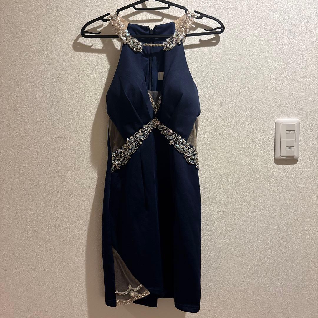 AR ANGEL ネイビービーズドレス S