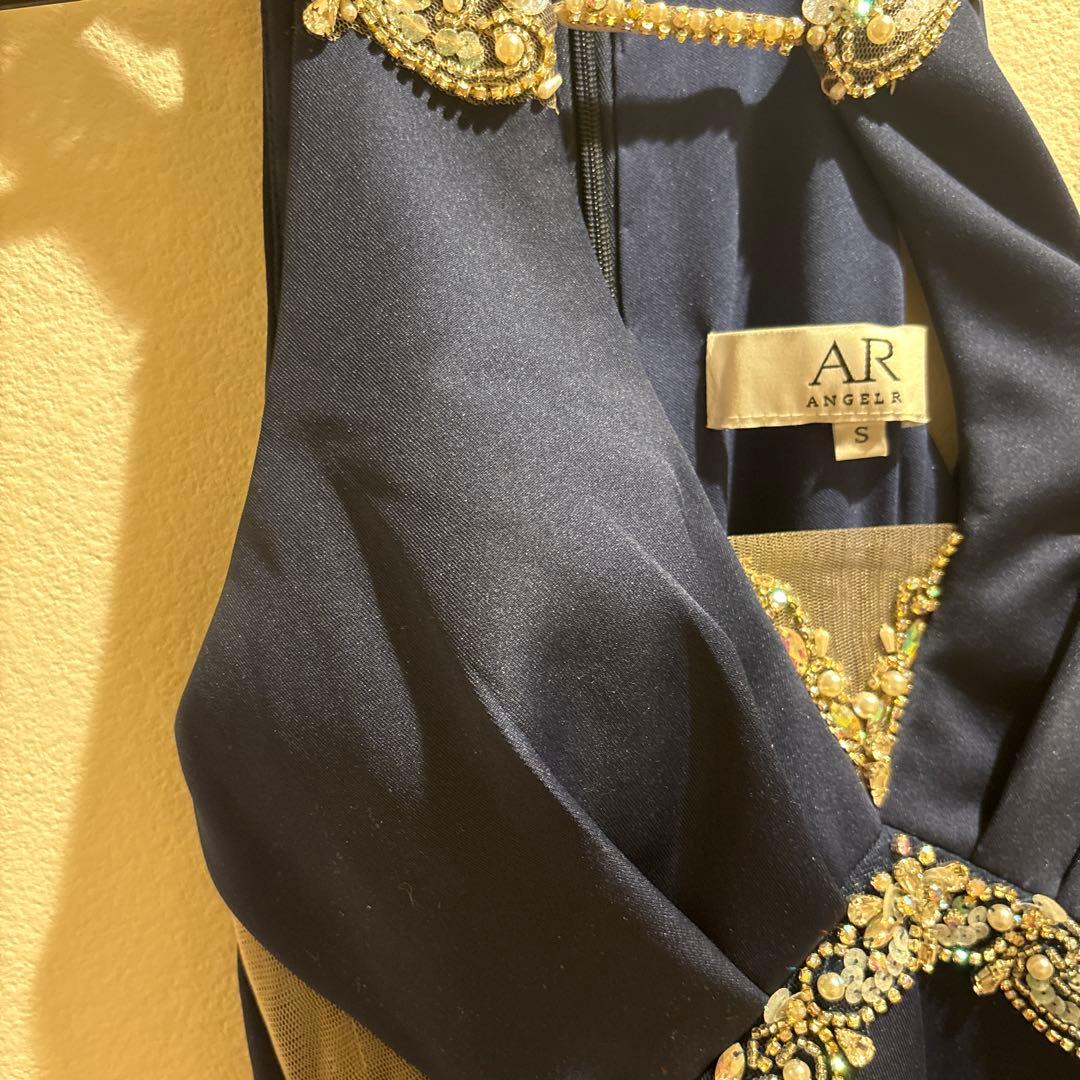 AR ANGEL ネイビービーズドレス S