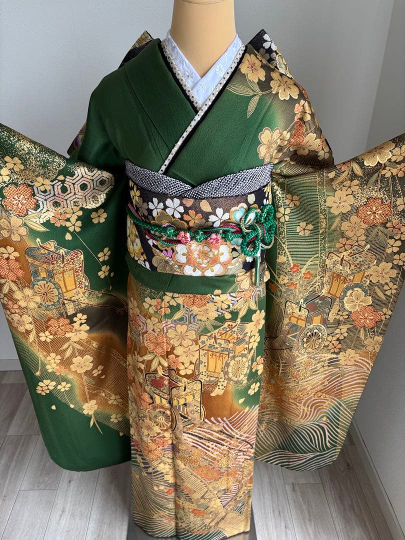 ⭐️特別最終価格❣️８／３１迄　振袖フルセット　正絹　成人式