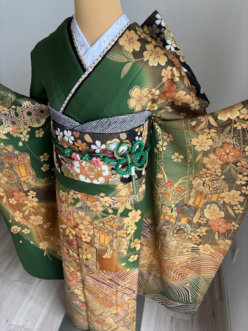 ⭐️特別最終価格❣️８／３１迄　振袖フルセット　正絹　成人式