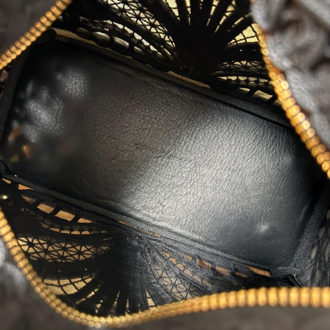 マメクロゴウチ mame kurogouchi コード刺繍バッグ 黒　black