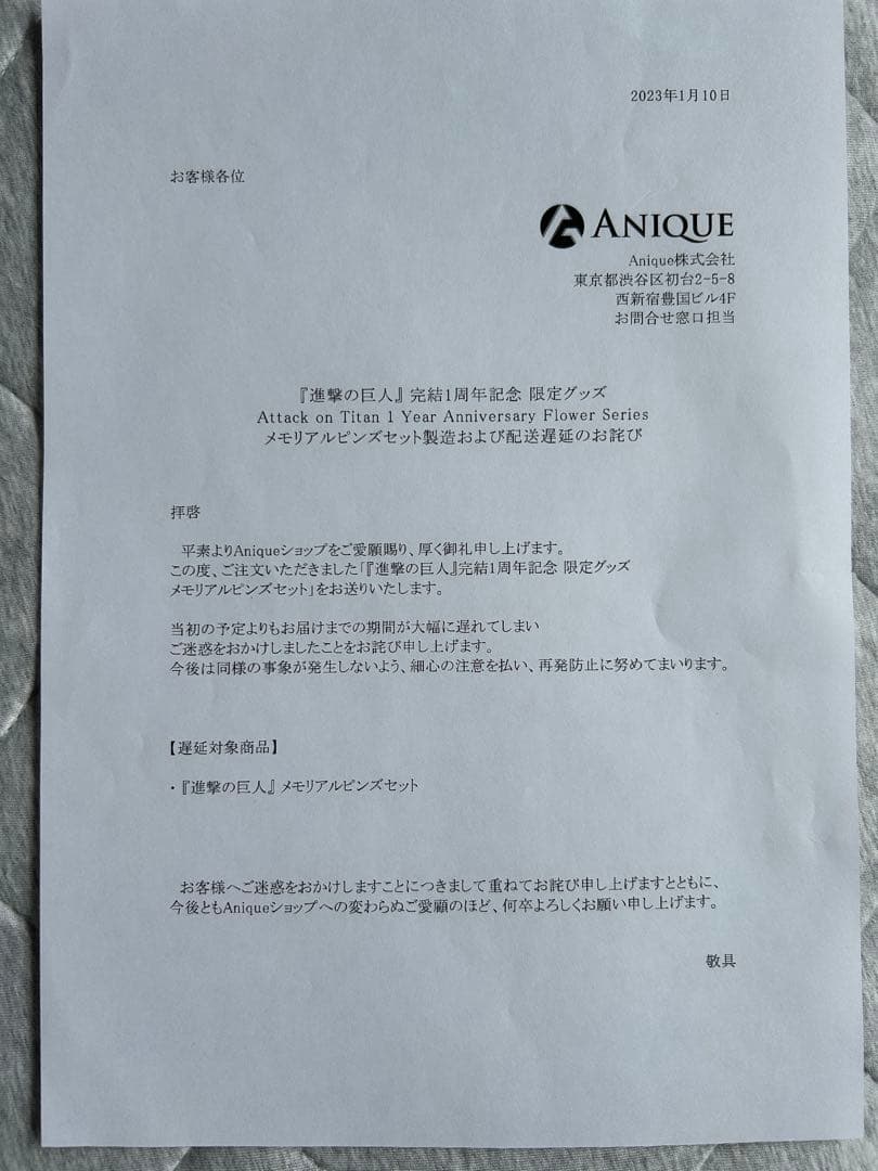 岩*爾様 進撃の巨人　完結記念ピンズセット