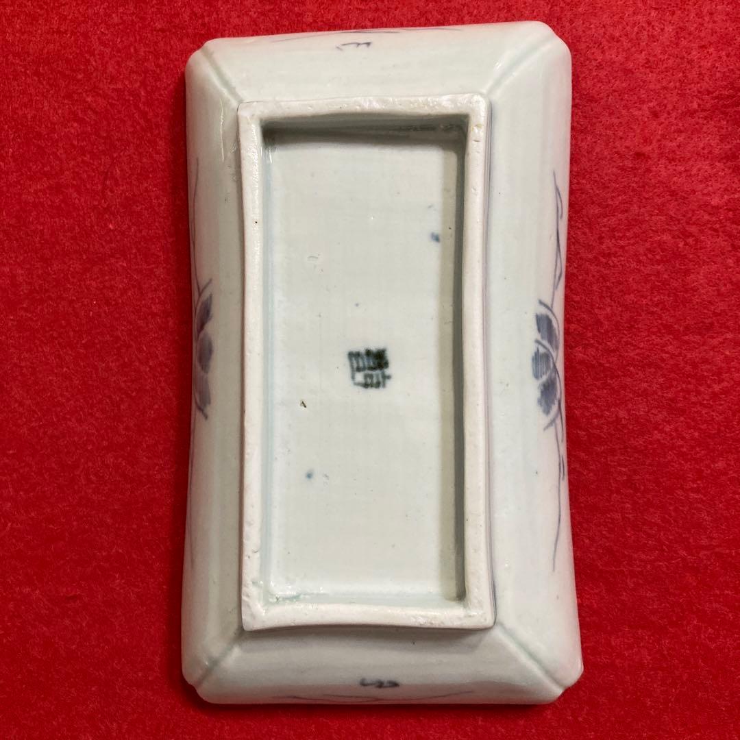 古陶磁　古伊万里　白磁染付山水図長皿　無傷完品　（江戸期）