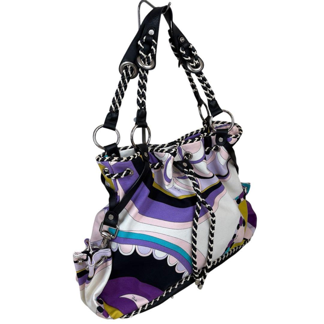 エミリオプッチ ショルダーバッグ　2005年　ラクロワ期　レザー　キャンバス