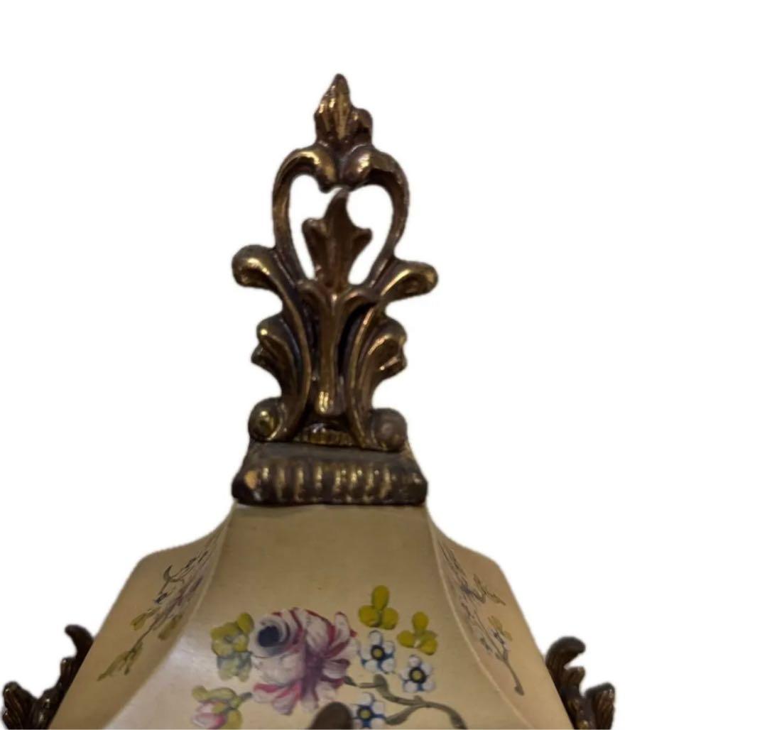 アンティーク調 置き時計 卓上時計 花柄 ゴールド系 インテリア