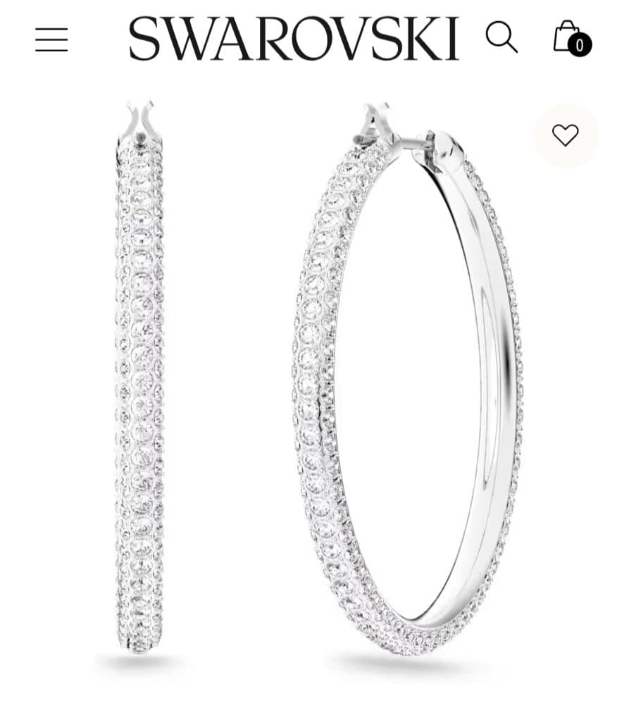 SWAROVSKI　Dextera フープピアス　パヴェ シルバーカラー