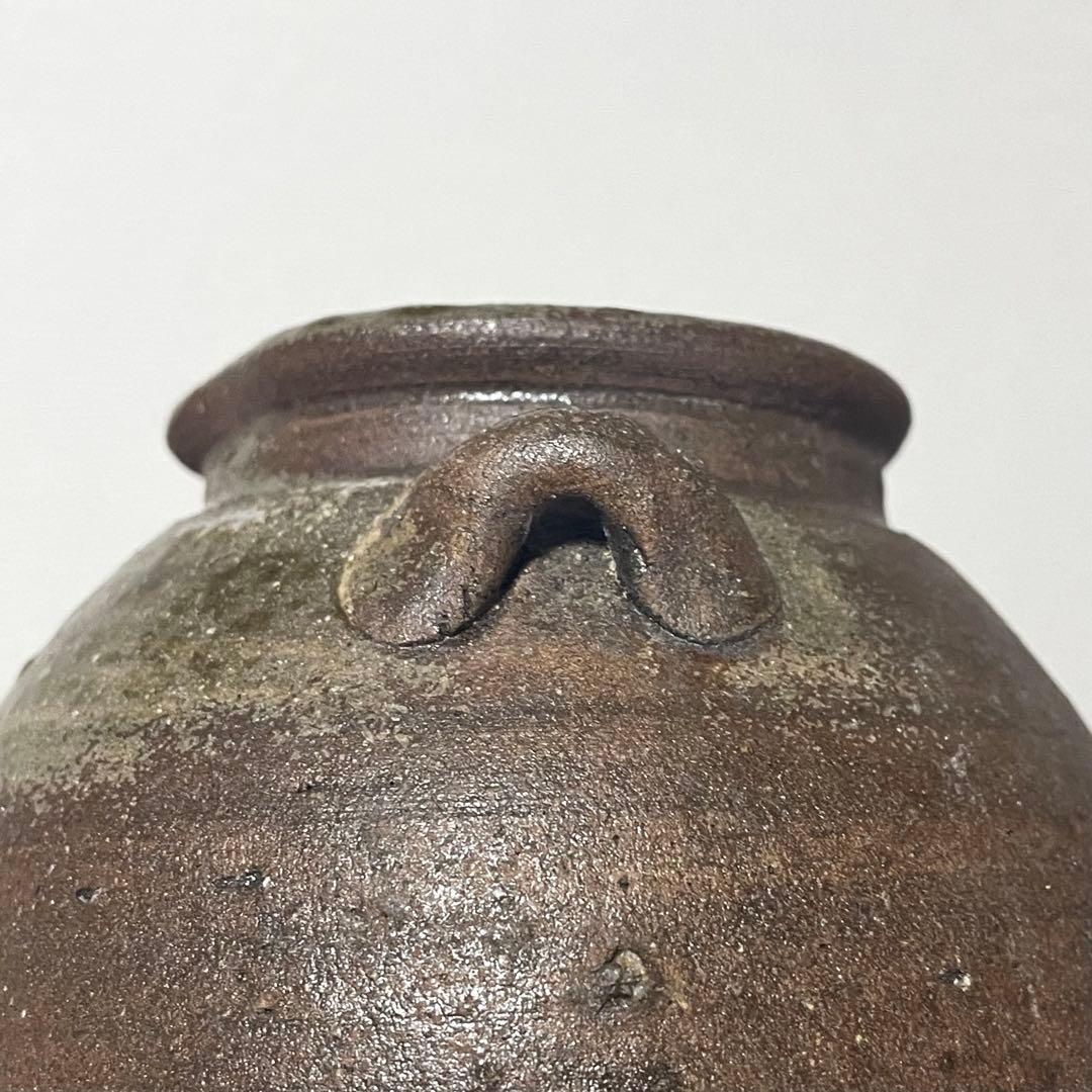 古備前 自然釉 雀口 鳶口 双耳壺 小壷 蹲 花器 花入 常滑焼 六古窯