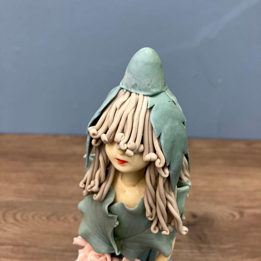 E-壁 昭和レトロ クレイアート 妖精のフィギュア 置物 ハンドメイド