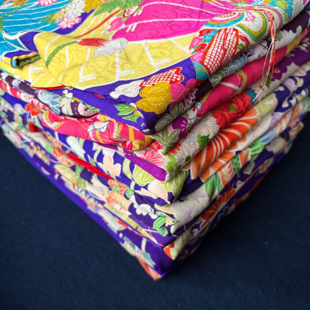 2608 アンティーク子ども着物・襦袢11枚おまとめ売り材料正絹