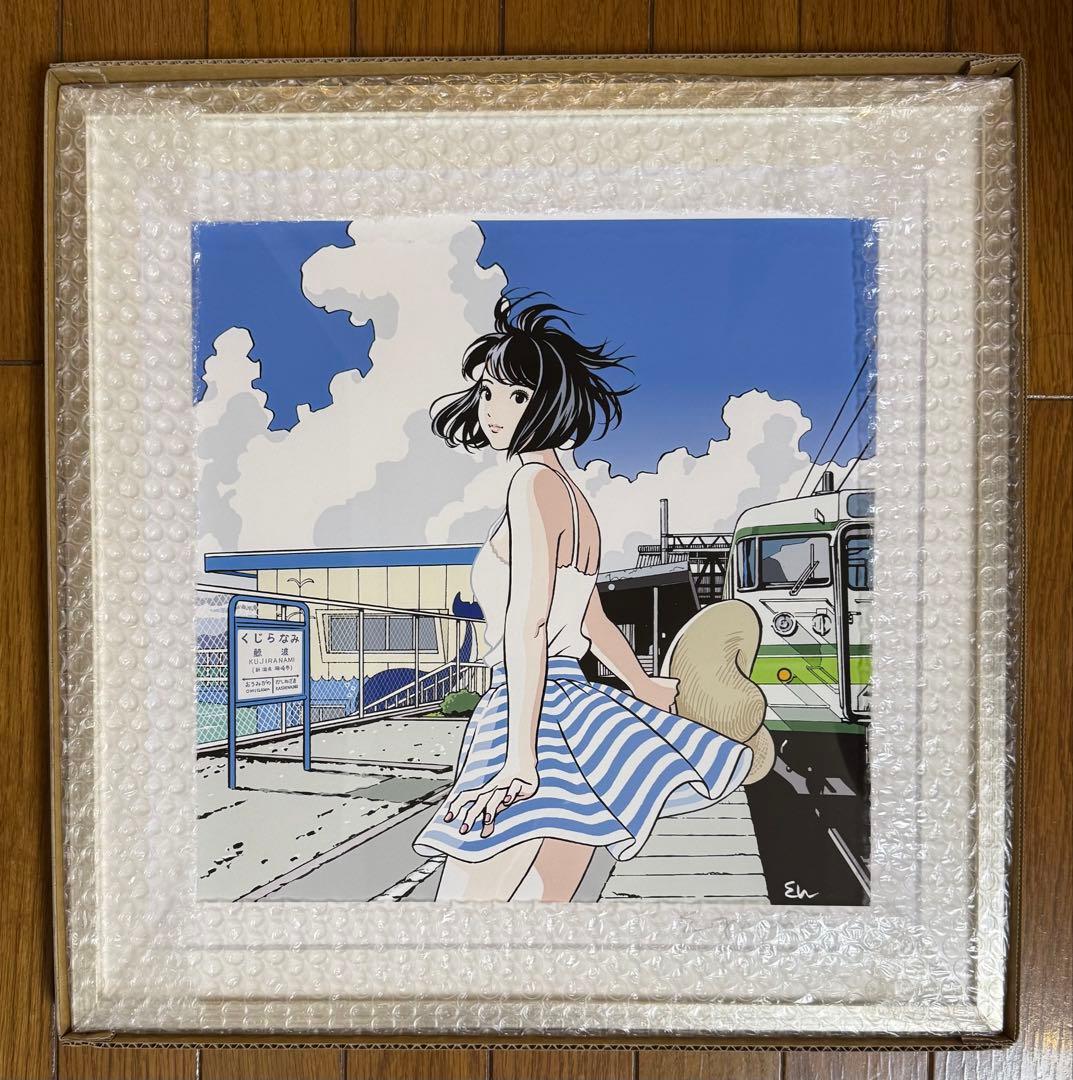 【未使用美品】江口寿史 複製画 「日曜日のサマートレイン」 サイン入り