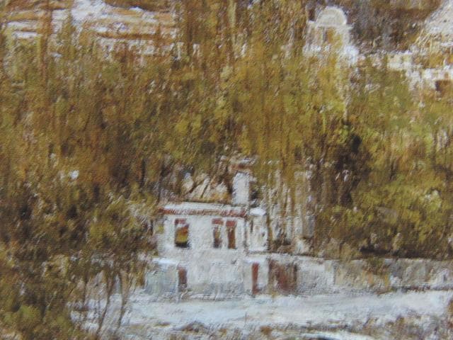 嶋津俊則、【バスゴーの城跡と僧院】、希少な画集画、新品高級額・額装付