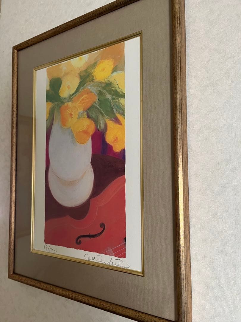 限定版画　額入り　エディション番号、証明書.直筆サイン19/140 ジニー・キム