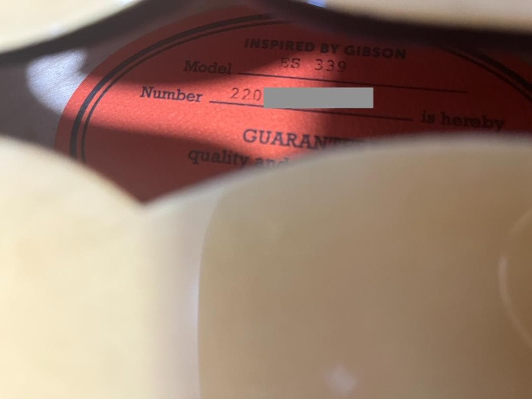 あ　Epiphone ES-339 ナチュラル（書類あり）