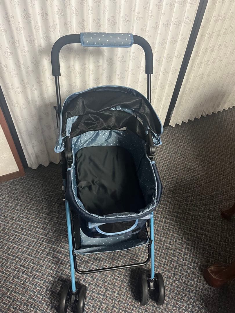 ネイビー 星模様 ペットカート