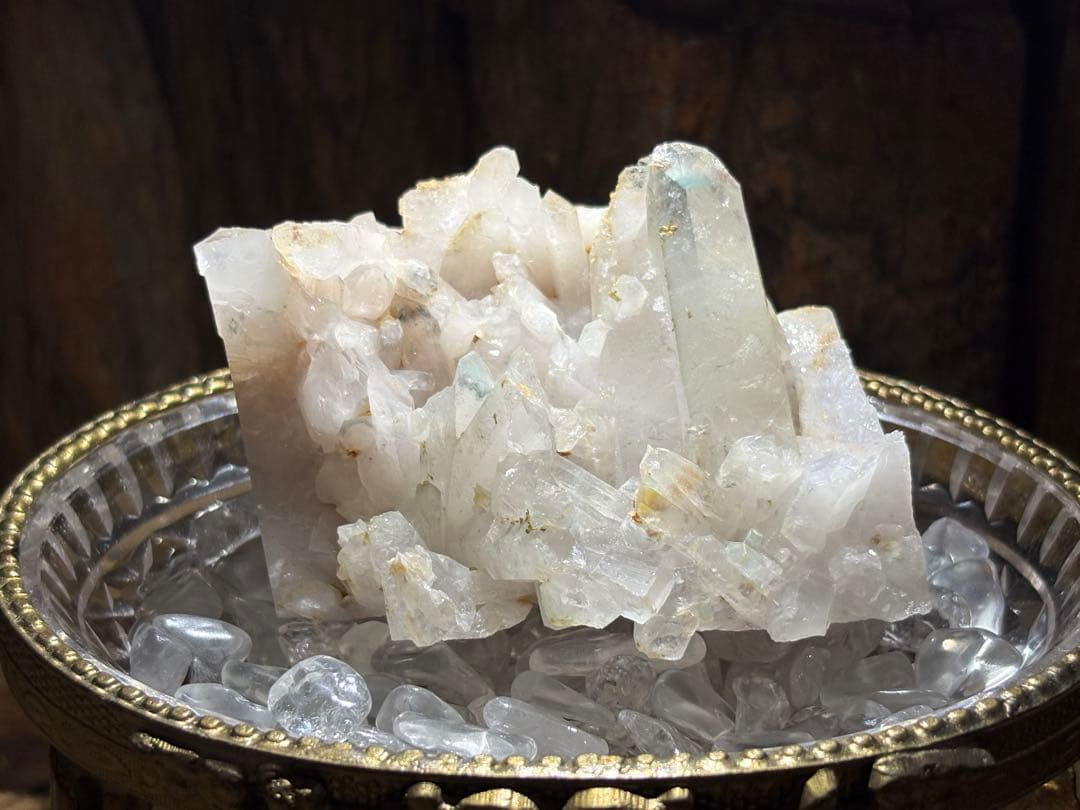 アホー石　アホイト　アホアイト　大きな水晶クラスター　メッシーナ産　天使の石