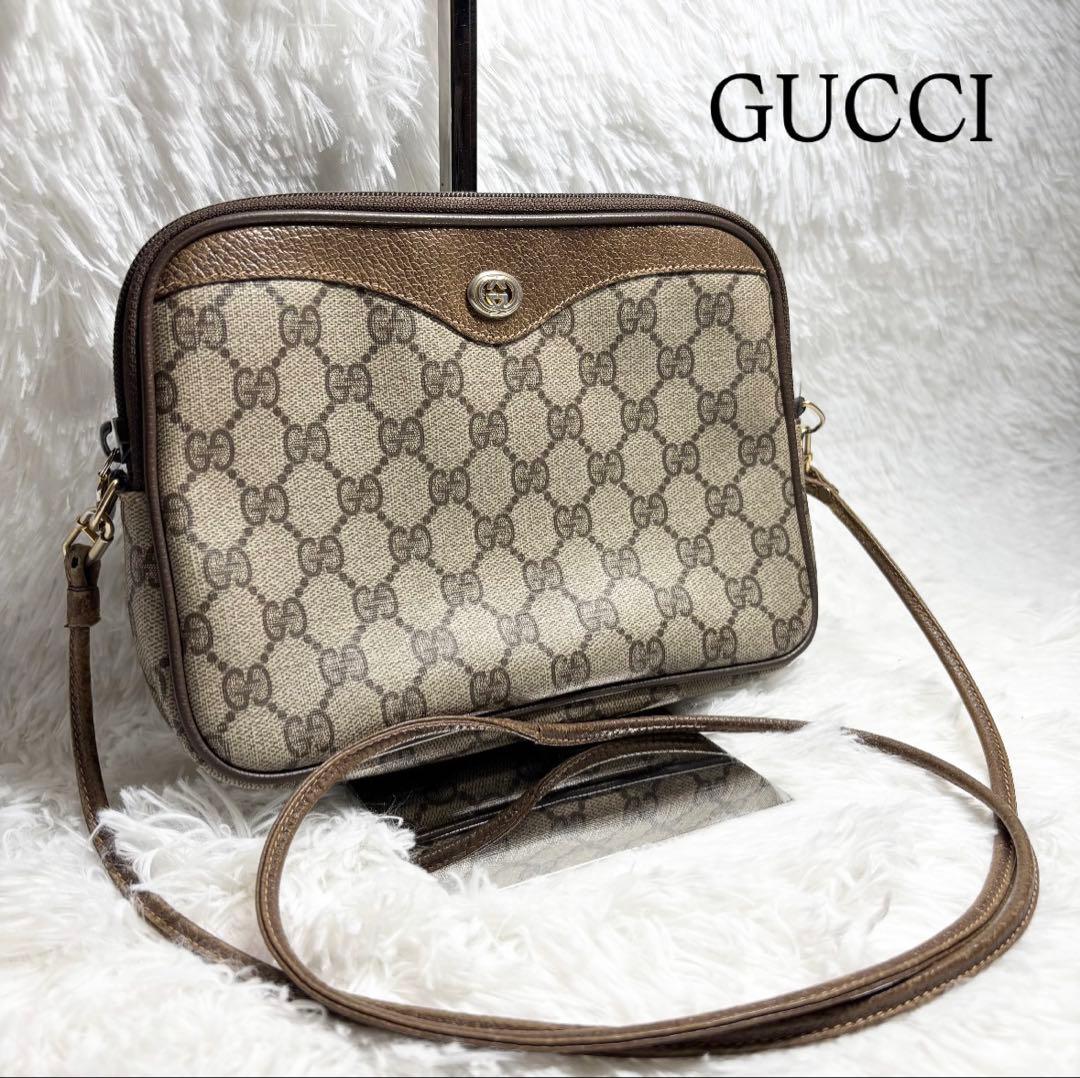 ✨美品✨ グッチ GGスプリーム ショルダーバッグ レザー ベージュ 2way