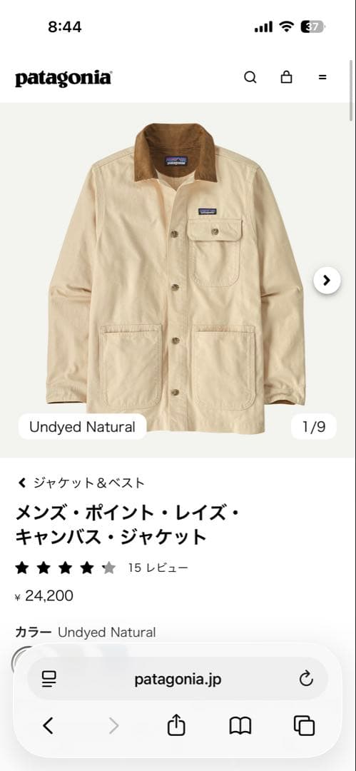 パタゴニア メンズ・ポイント・レイズキャンバスジャケット 20250