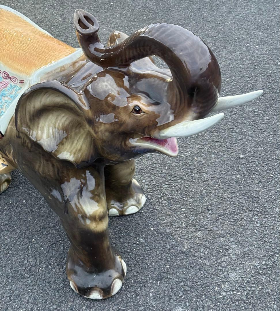 値下げ 近畿配達&引き取り 大型♪ 乗れるサイズ ベンチ 象 ゾウ 置物