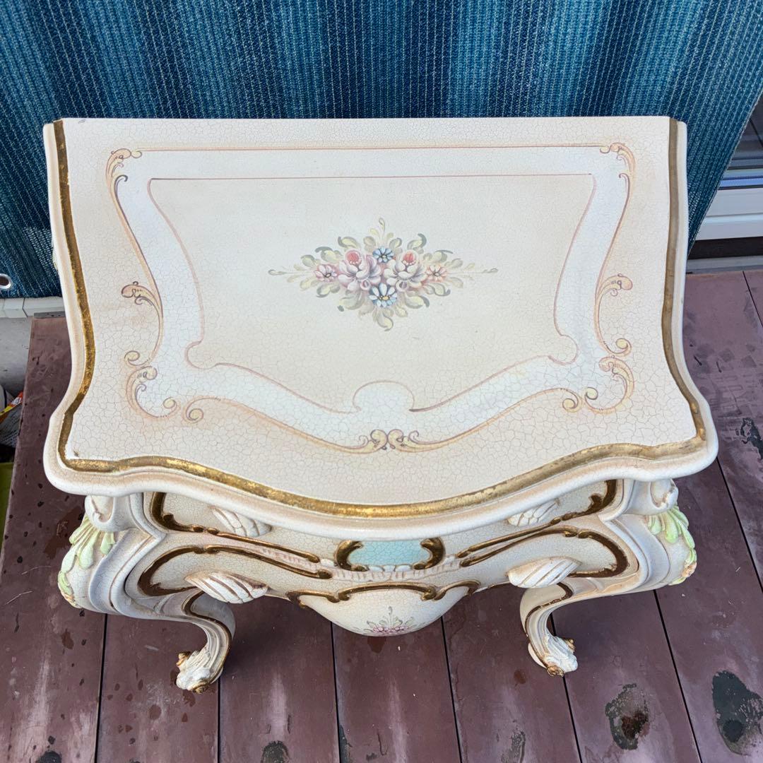 【中古品】RIO FURNITURE　ロココ調コンソールテーブル 引出し2段式