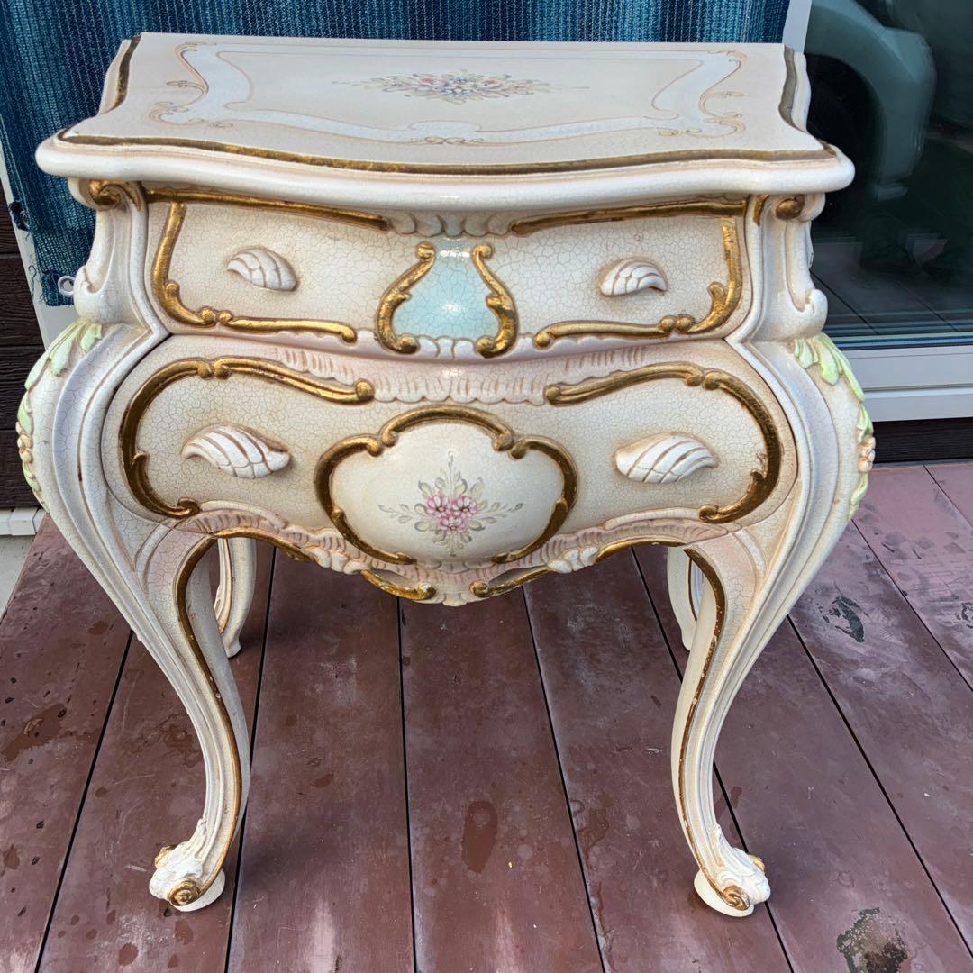 【中古品】RIO FURNITURE　ロココ調コンソールテーブル 引出し2段式