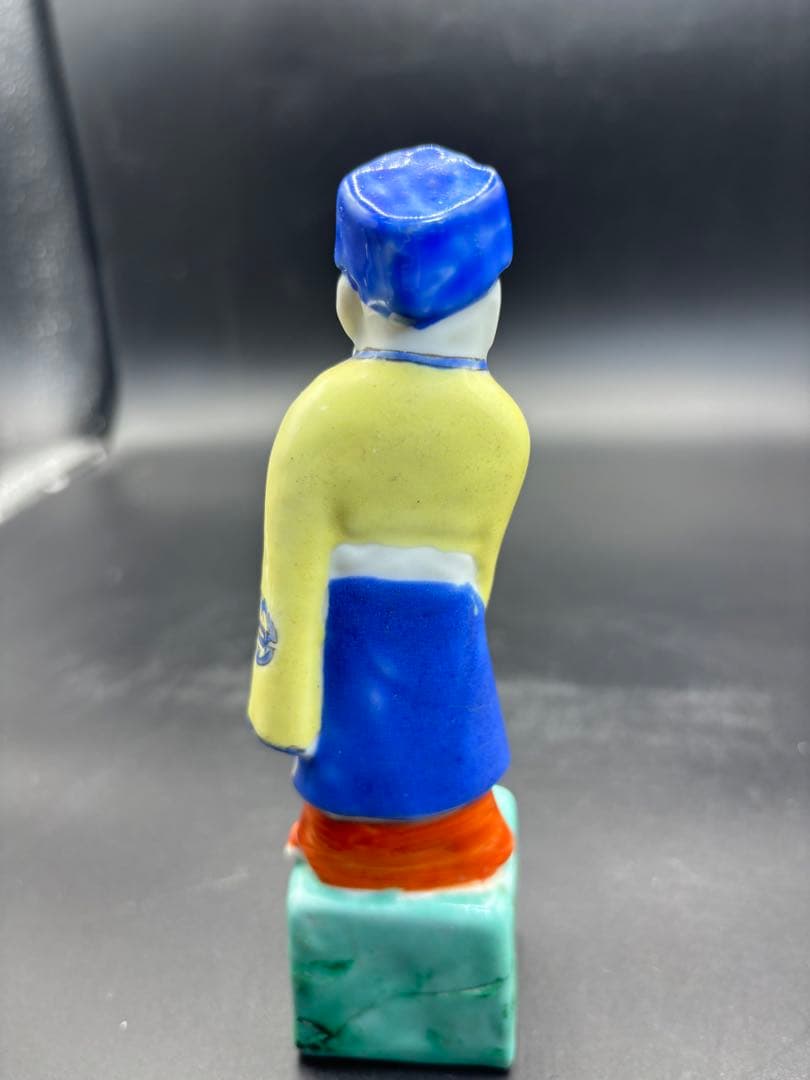 中国美術 古玩 色絵陶人形 陶器人形 高さ約17cm 置物 オブジェ 古董品