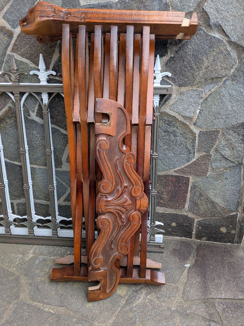 ①イタリア製　サヴォナローラチェア アンティーク家具