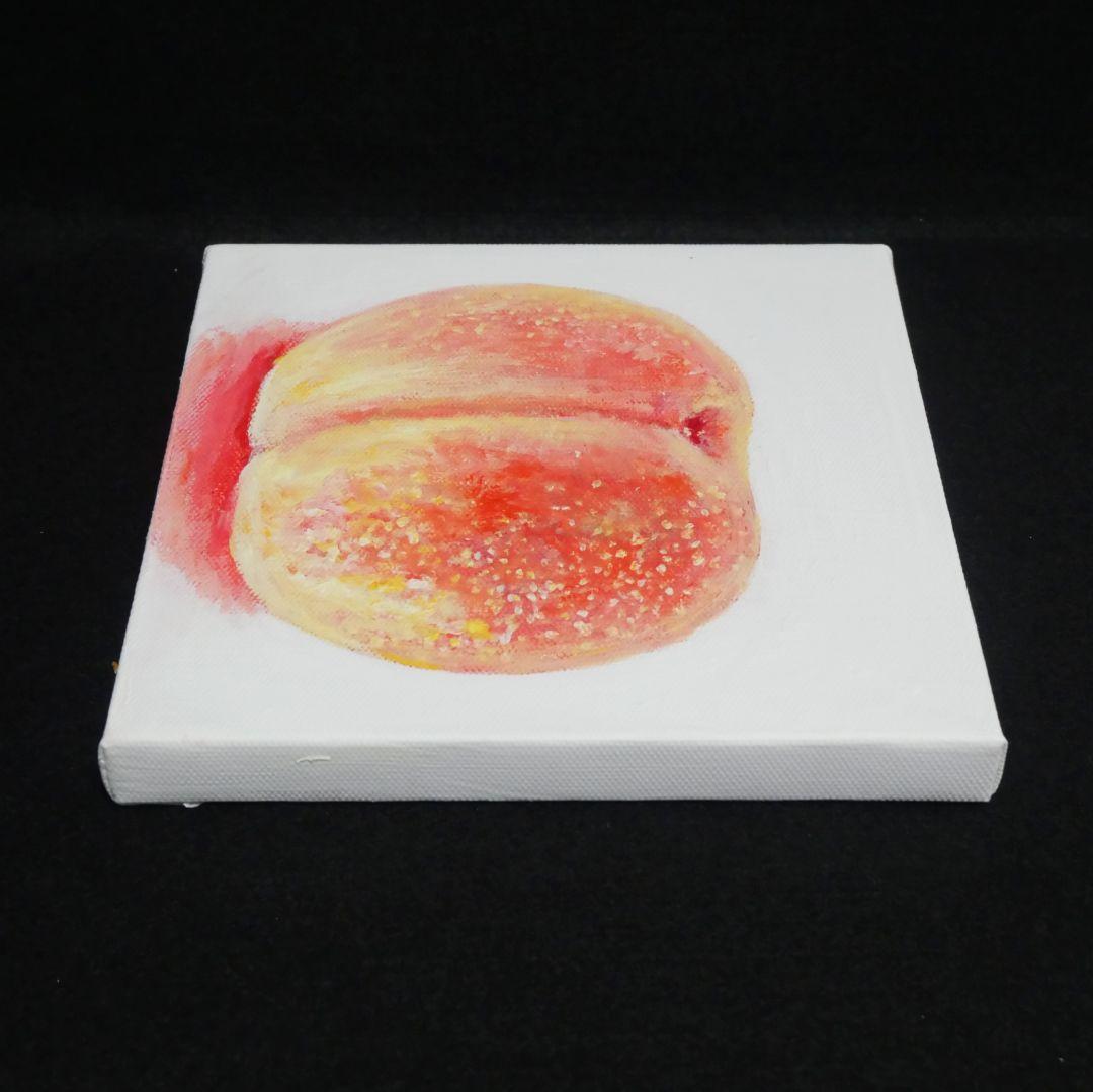 油絵 絵画 アートパネル【桃】